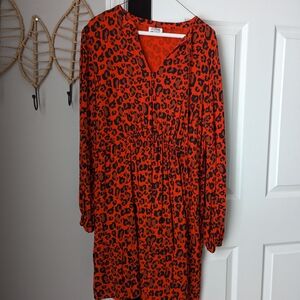 Red Leopard Print Dress